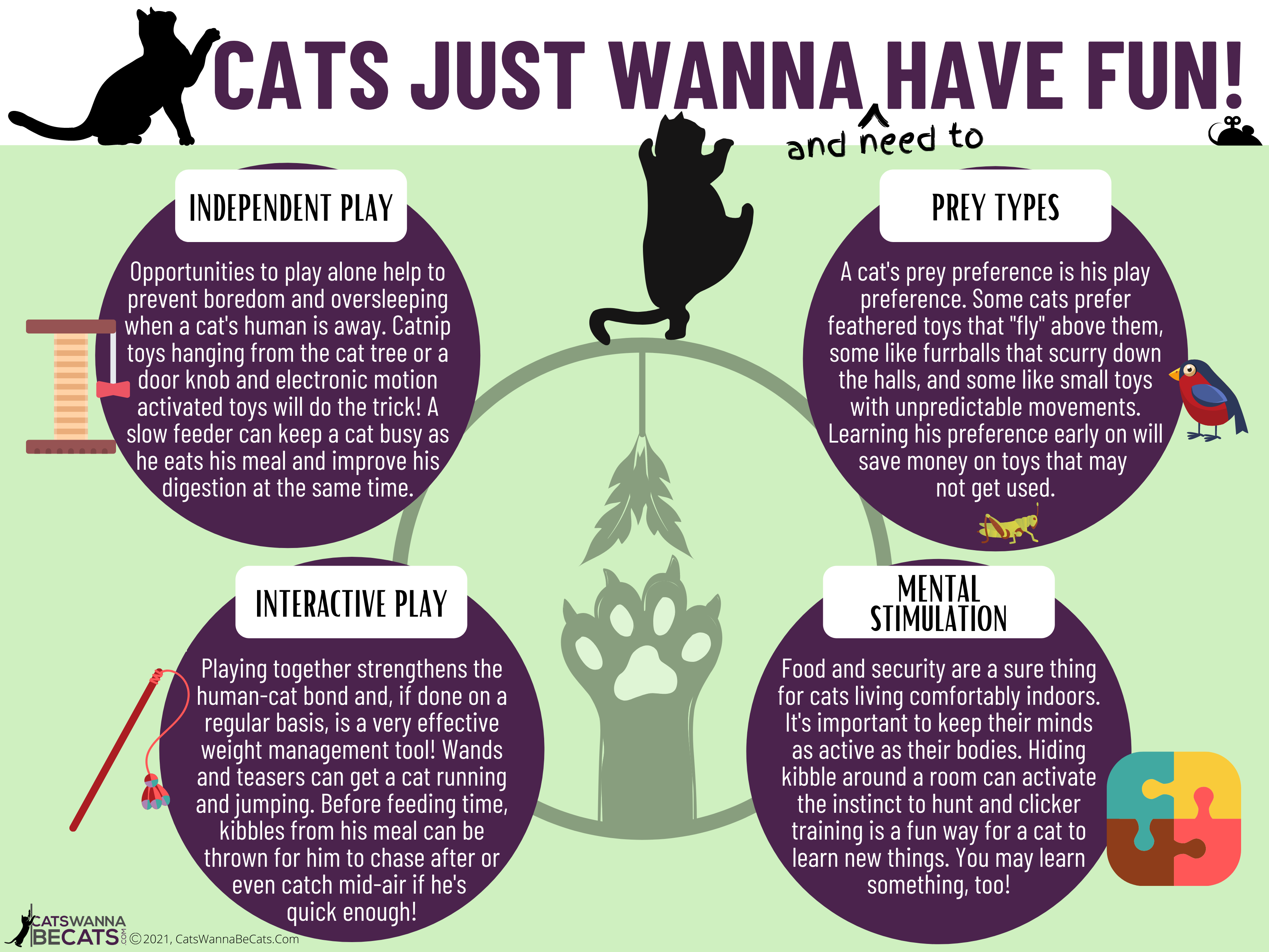 BUST BOREDOM WITH (1) Cat play infographic