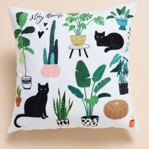 Cat Cushion Cover White