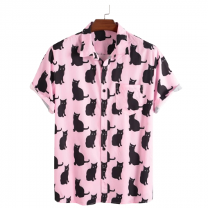 Men's Cat Button Up Shirt