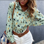 Cat Blouse Green